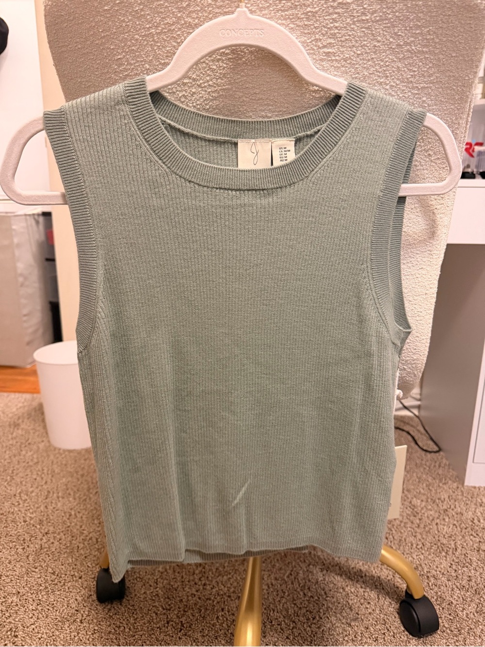 Joie Ribbed Sleeveless Tank in Sage